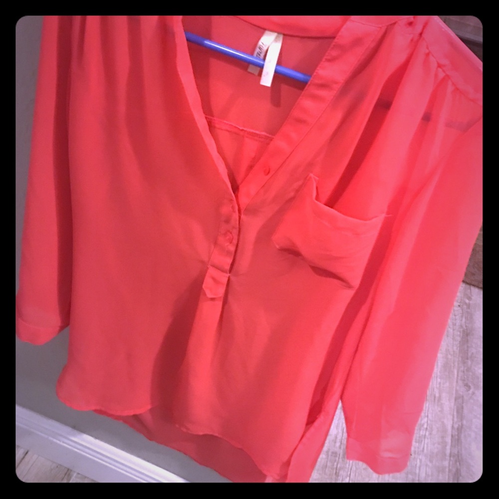 Sheer high low top
